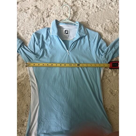 Women's Footjoy Quarter Zip Golf Pullover Size Medium White And Blue M - Picture 5 of 5